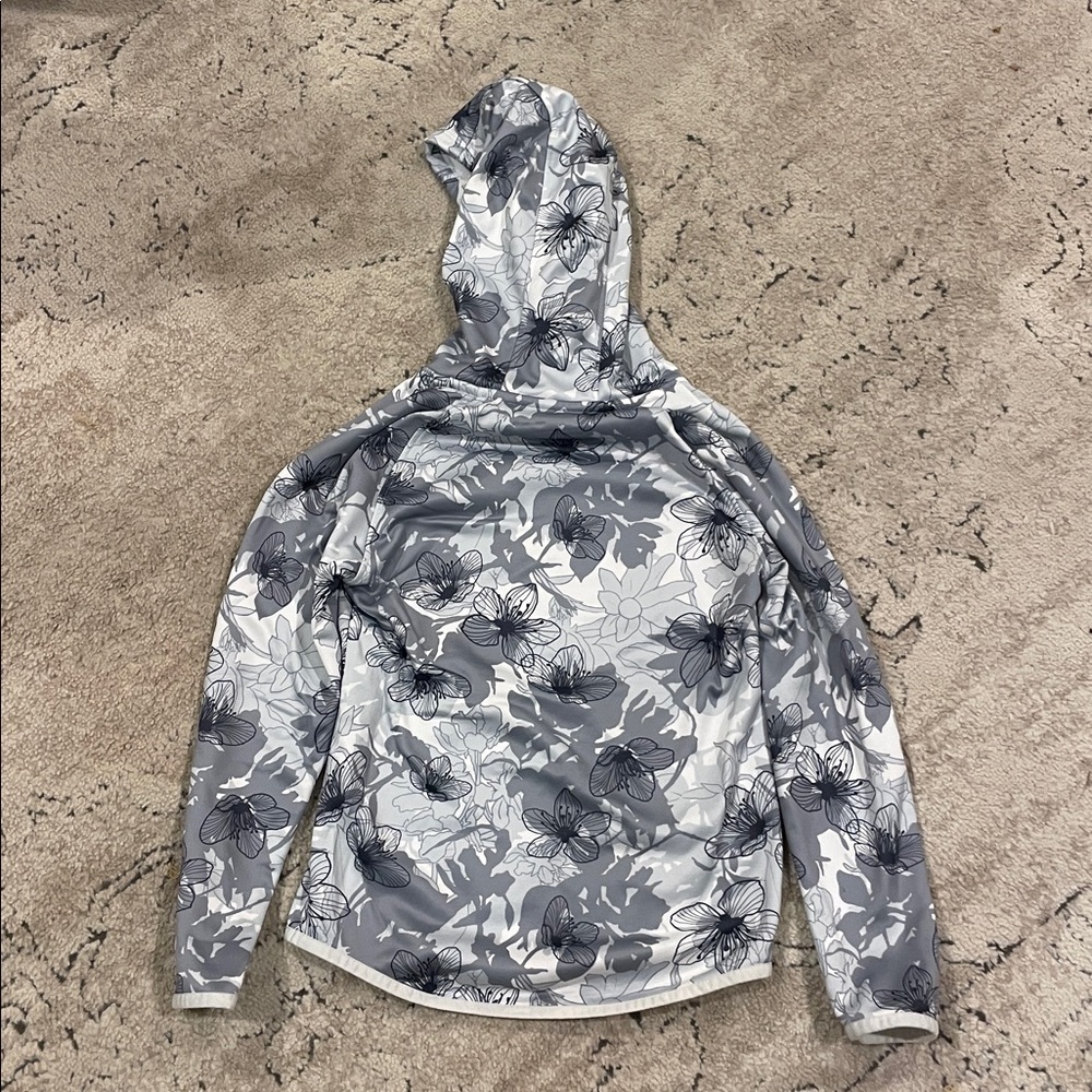 Under Armour Kids Floral Hoodie - Gray and White - Picture 8 of 10
